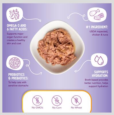 Grain-Free Chicken & Tuna Recipe Canned Cat Food, 2.8-oz, case of 24