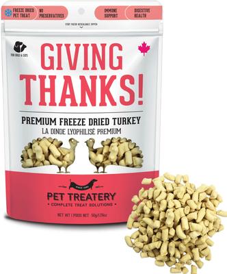 Giving Thanks Turkey Grain-Free Freeze-Dried Dog & Cat Treats, 1.76-oz bag