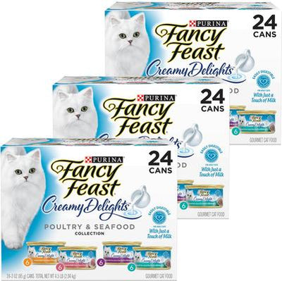 Creamy Delights Variety Pack Canned Cat Food, 3-oz can, case of 72