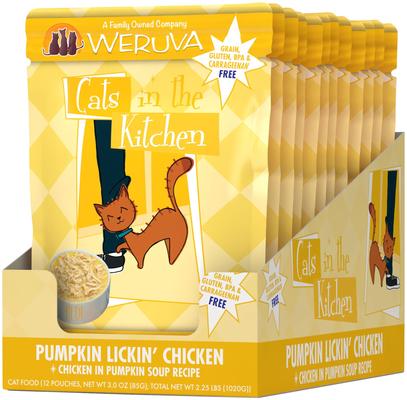 Bundle: Weruva Cats in the Kitchen Pumpkin Jack Splash Tuna + Cats in the Kitchen Pumpkin Lickin' Chicken in Pumpkin Soup Cat Food Pouches