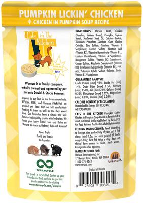 Bundle: Weruva Cats in the Kitchen Pumpkin Jack Splash Tuna + Cats in the Kitchen Pumpkin Lickin' Chicken in Pumpkin Soup Cat Food Pouches