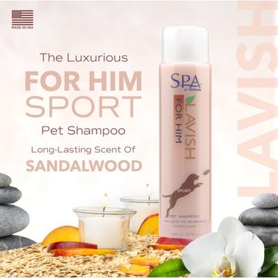 Spa for Him Oatmeal Dog Shampoo, Sporty Sandalwood Scent, 16-fl oz bottle