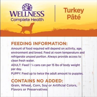 Alimento enlatado para perros Complete Health Turkey & Sweet Potato Formula, 12 onzas (340 g), caja de 12
