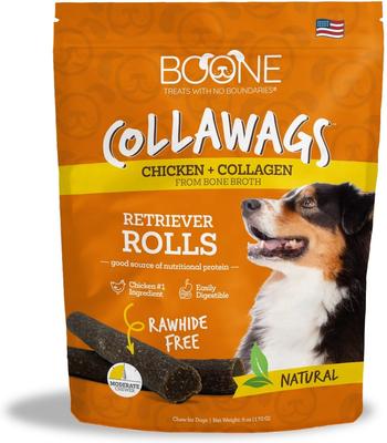 Collawags Retriever Rolls Chicken Flavor Hard Chews Dog Treat, 6-oz bag