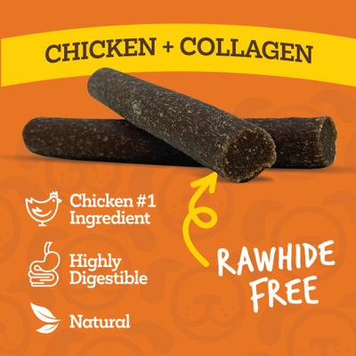 Collawags Retriever Rolls Chicken Flavor Hard Chews Dog Treat, 6-oz bag