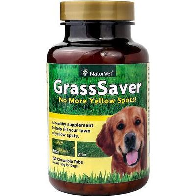 NaturVet, GrassSaver Chewable Tablets, cuidado urinario y protección del césped con DL-metionina para perros, 250 / 500 tabletas