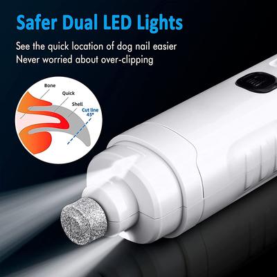 LED Dog & Cat Nail Grinder, White