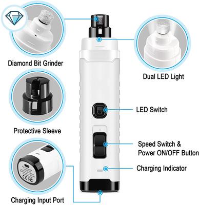 LED Dog & Cat Nail Grinder, White