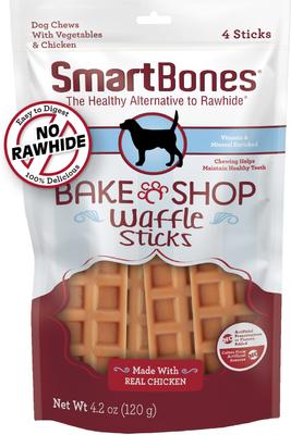 Bake Shop Easily Digestible Chicken Waffle Stick Dog Chews, 4 count