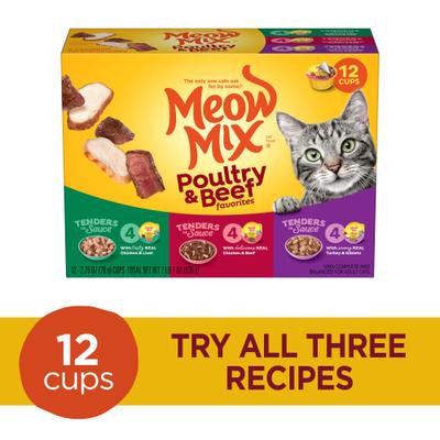 Tender Favorites Poultry & Beef Cat Food Variety Pack, 2.75-oz cup, case of 12