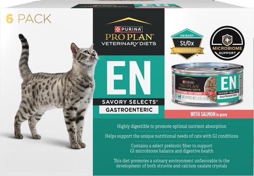 EN Gastroenteric Savory Selects in Gravy with Salmon Wet Cat Food, 5.5-oz can, case of 6