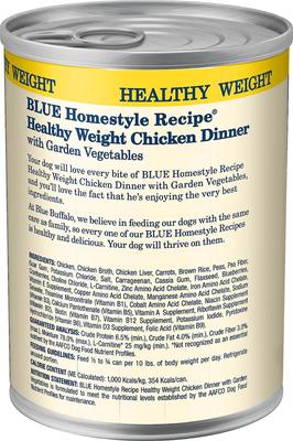 Homestyle Recipe Healthy Weight Chicken Dinner with Garden Vegetables & Brown Rice Canned Dog Food, 12.5-oz can, bundle of 24