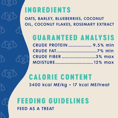 Wheat-Free Blueberry & Coconut Crunchy Biscuit Dog Treats, 12-oz bag