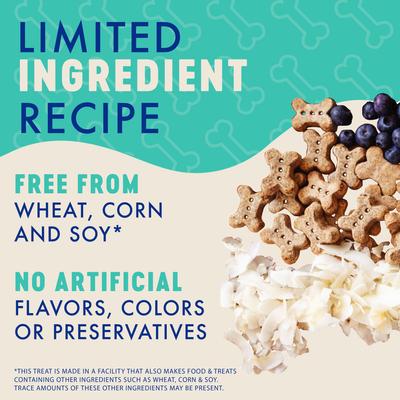 Wheat-Free Blueberry & Coconut Crunchy Biscuit Dog Treats, 12-oz bag