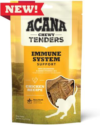 Chewy Chicken with Immune System Support Strips Dog Treats, 4-oz bag