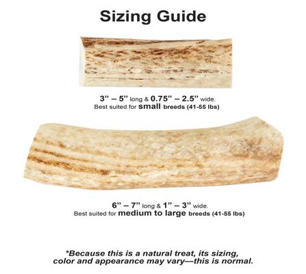 Natural Elk Antler Splits Dog Chews, Small