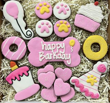 Happy Barkday Girl Box Dog Treats