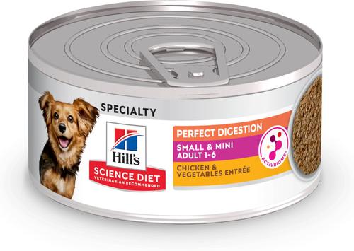 Adult Perfect Digestion Small Breed & Mini Breed Chicken & Vegetables Entree Wet Minced Wet Dog Food, 5.8-oz can, 24 count