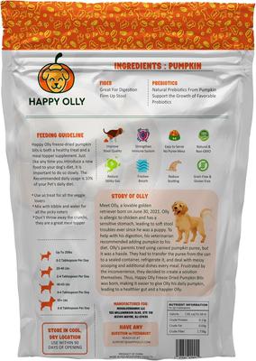 Freeze-Dried Pumpkin Treats Grain-Free Prebiotics & Fiber Freeze-Dried Dog & Cat Treats, 2-oz bag