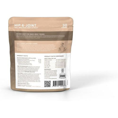 Masticable con sabor a pollo para cadera y articulaciones, suplemento de salud de extracto de cáñamo de espectro completo para perros, 30 unidades