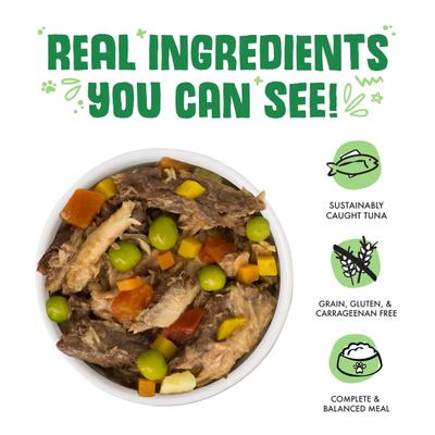 Comida enlatada para perros sin cereales Cirque De La Mer con atún y verduras en sopa de calabaza, 14 oz, caja de 12