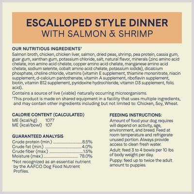 Bundle: CANIDAE PURE Petite Small Breed Escalloped Style Dinner with Salmon & Shrimp + Small Breed Fricassee Style Dinner with Turkey & Green Beans Wet Dog Food Trays