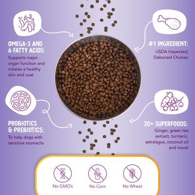 Alimento seco para perros Little Bites Lite con pollo y arroz integral, bolsa de 15 lb