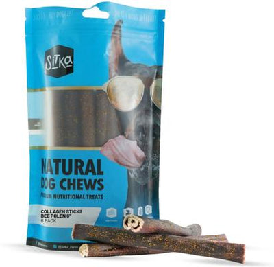 Golosinas masticables naturales para perros con sabor a polen de abeja y colágeno de 6 pulgadas, 6 unidades