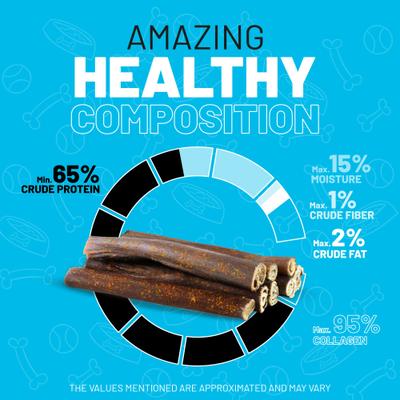 6-inch Collagen Bee Pollen Flavor Dog Natural Chew Treats, 6 count