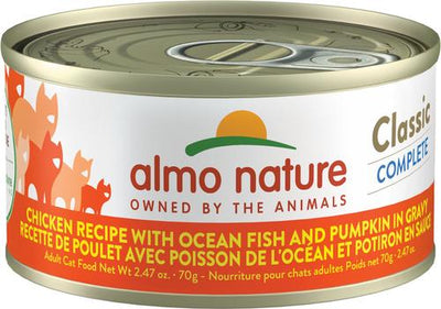 Classic Complete Chicken Recipe with Ocean Fish & Pumpkin in Gravy Grain-Free Wet Cat Food, 2.47-oz can, case of 12