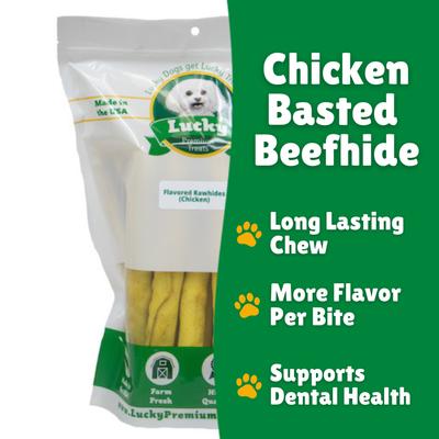 Chicken Basted Rawhide Large Dog Chews, 10 count