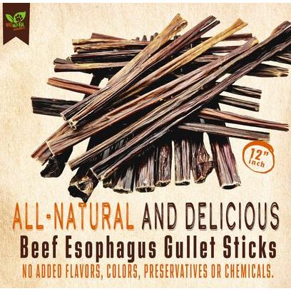Palitos de esófago de res para perros, 12 pulgadas, 40 unidades