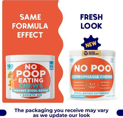 No Poo & Coprophagia Stool Eating Deterrent Probiotics & Digestive Enzymes Chews, 120 count