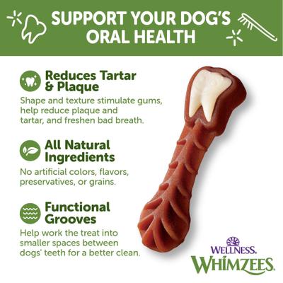 by Wellness Variety Box Dental Chews Natural Grain-Free Dental Dog Treats, Medium, 28 count