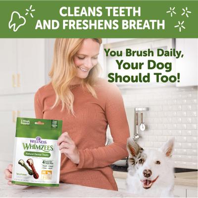 by Wellness Variety Box Dental Chews Natural Grain-Free Dental Dog Treats, Medium, 28 count