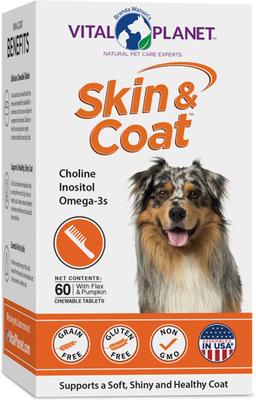 Skin & Coat Bacon Flavor Chewable Tablet Dog Supplement, 6o count