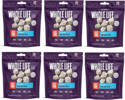 Just One Turkey Value Pack Freeze-Dried Dog & Cat Treats, 10-oz bag, case of 6