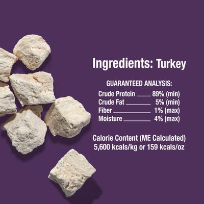 Just One Turkey Value Pack Freeze-Dried Dog & Cat Treats, 10-oz bag, case of 6