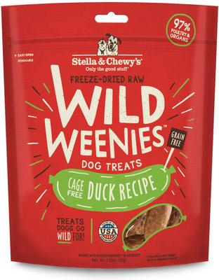 Bundle: Stella & Chewy's Chicken Wild Weenies + Duck Wild Weenies Freeze-Dried Raw Dog Treats, 3.25-oz bag, pack of 2