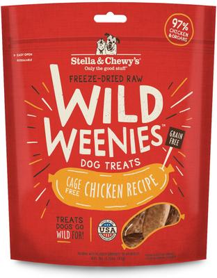 Bundle: Stella & Chewy's Chicken Wild Weenies + Duck Wild Weenies Freeze-Dried Raw Dog Treats, 3.25-oz bag, pack of 2