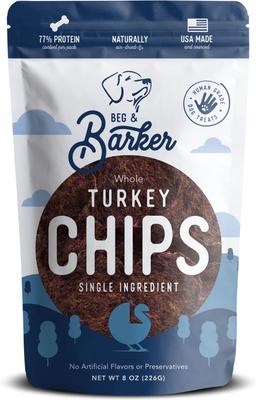 Whole Turkey Chips All Natural Single Ingredient Dog Treats, 8-oz bag