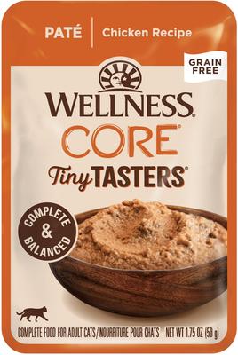 CORE Tiny Tasters - Alimento para gatos sin cereales con paté de pollo, 1.75 oz (paquete de 12)