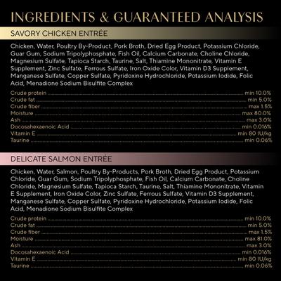 Perfect Portions Kitten Variety Pack Chicken Pate & Pate Salmon Wet Cat Food, 2.6-oz twin-pack tray, case of 24