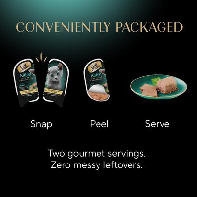 Perfect Portions Kitten Variety Pack Chicken Pate & Pate Salmon Wet Cat Food, 2.6-oz twin-pack tray, case of 24