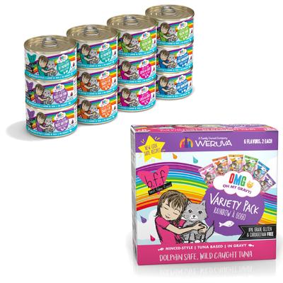 Bundle: BFF Rainbow A Gogo Variety Pack + OMG Rainbow Road Variety Pack Canned Cat Food