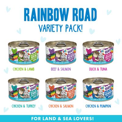 Bundle: BFF Rainbow A Gogo Variety Pack + OMG Rainbow Road Variety Pack Canned Cat Food