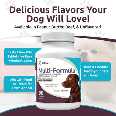 HMR Multi-Formula Beef Flavor Dog Hormone Supplement, 30 mg, 90 count