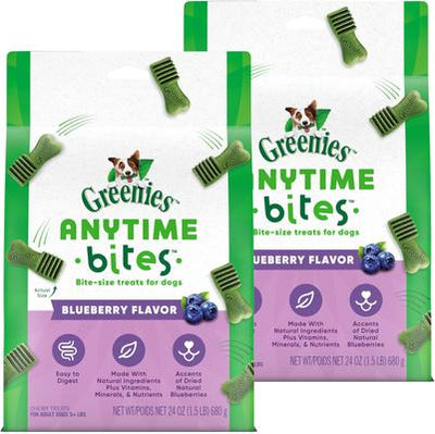 Anytime Bites Blueberry Flavor Soft & Chewy Dog Treats, 24-oz bag, bundle of 2