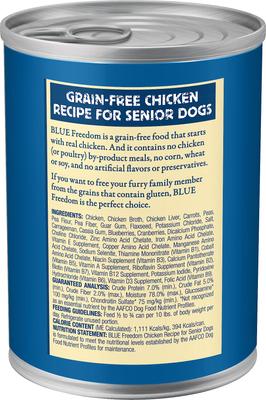 Freedom Senior Chicken Recipe Grain-Free Canned Dog Food, 12.5-oz, case of 12