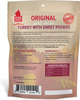 Original Real Strips Turkey & Cranberry Recipe Grain-Free Dog Treats, 18-oz bag